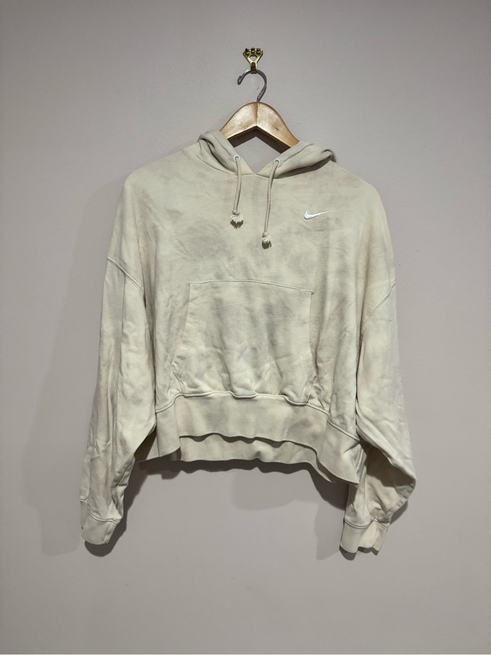 Nike S Cropped Hoodie tan tye dye